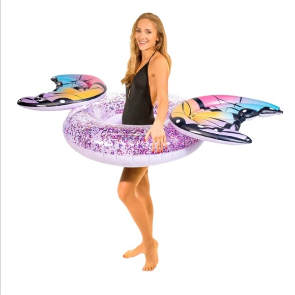 NWT PoolCandy Glitter Butterfly Large Pool Tube - 40" - Picture 3 of 13